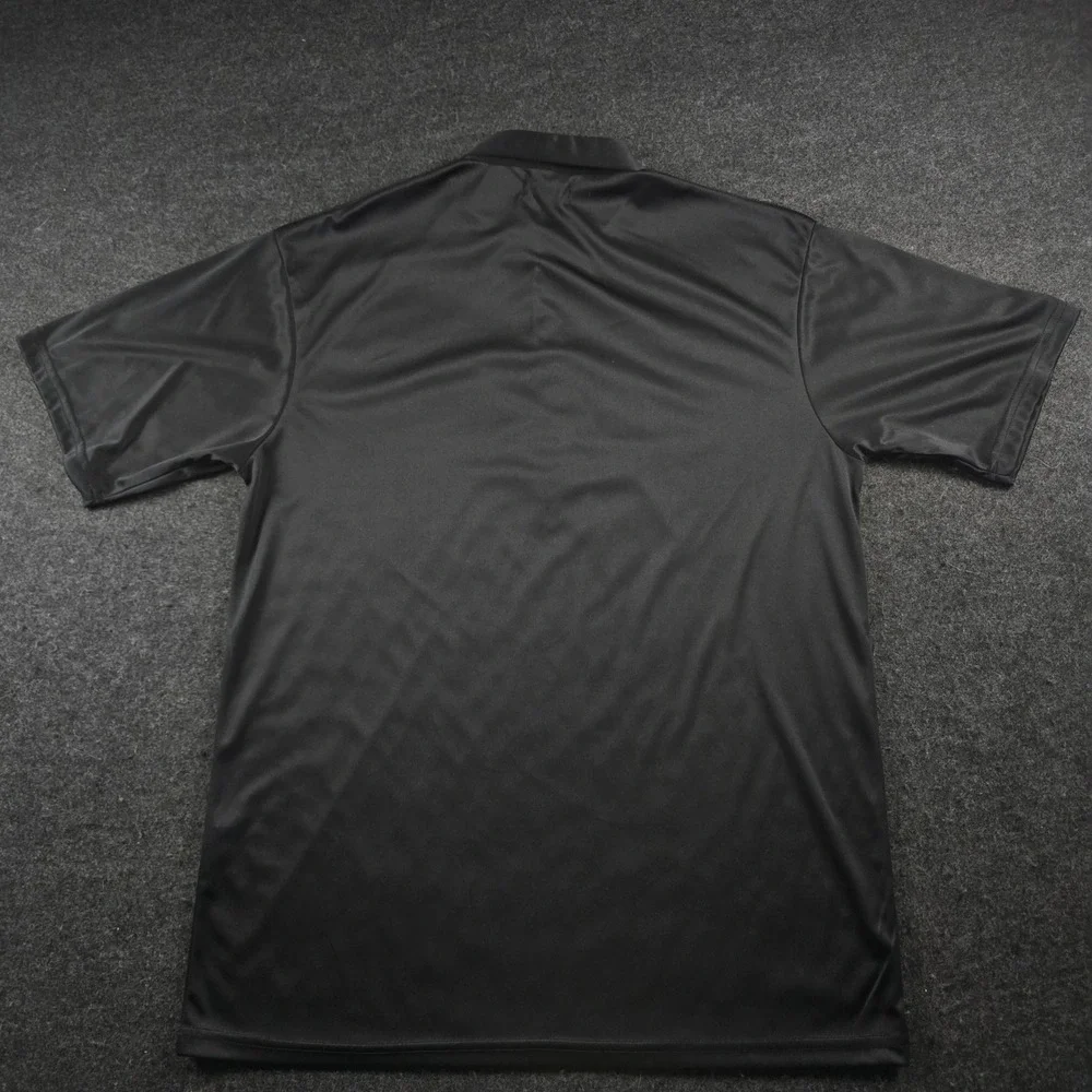 Collars & Co Black Short Sleeve Button Down Collar Polo Shirt Performance Mens L - Picture 4 of 10